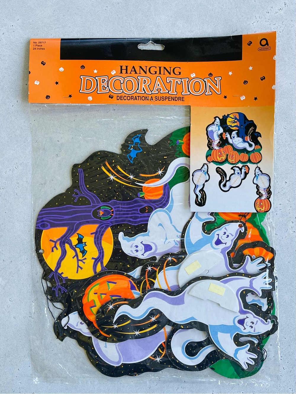 Vintage Amscan Halloween Cut Out Hanging Decoration Ghosts Pumpkins Fall New